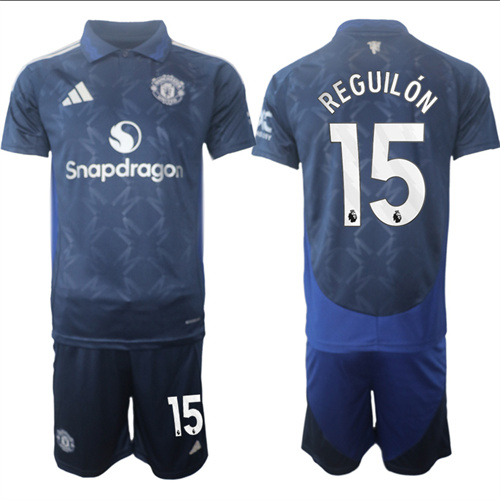 Manchester United #15 REGUILON away Navy 2024-25 suit soccer jerseys