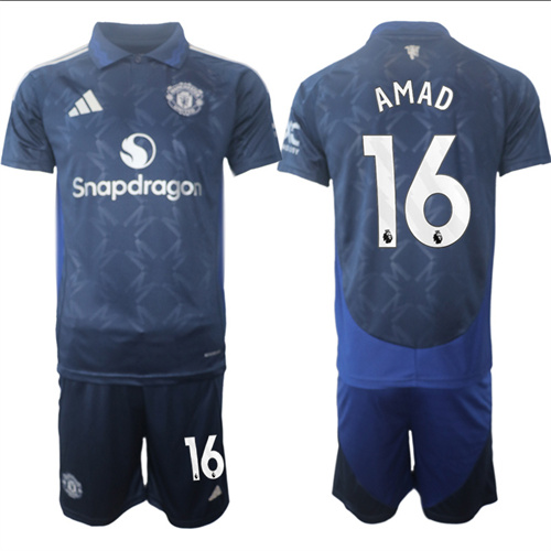 Manchester United #16 AMAD away Navy 2024-25 suit soccer jerseys