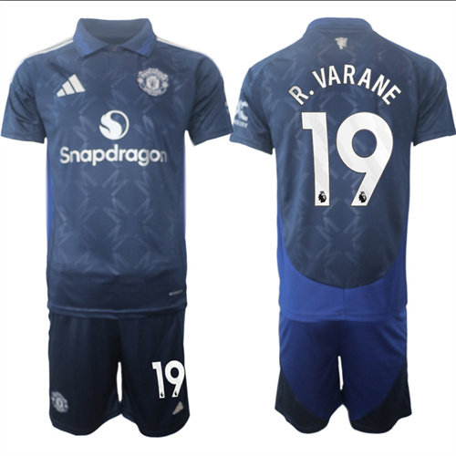 Manchester United #19 R.VARANE away Navy 2024-25 suit soccer jerseys