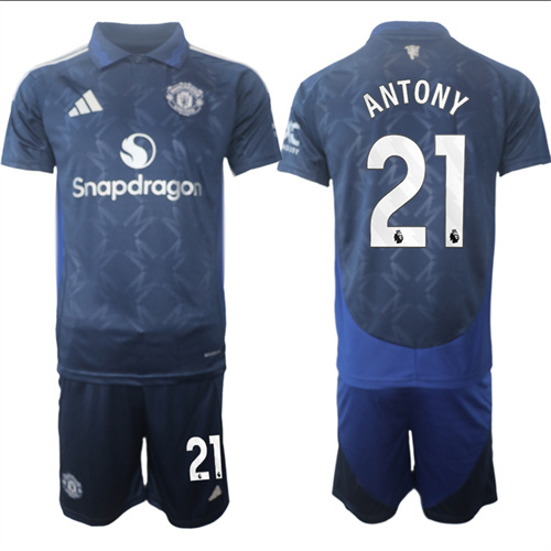 Manchester United #21 ANTONY away Navy 2024-25 suit soccer jerseys