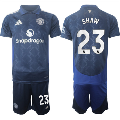 Manchester United #23 SHAW away Navy 2024-25 suit soccer jerseys