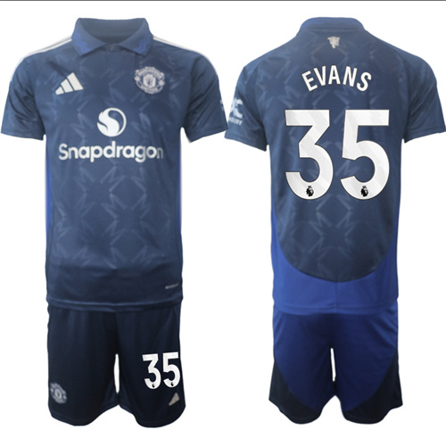 Manchester United #35 EVANS away Navy 2024-25 suit soccer jerseys