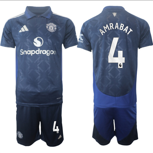 Manchester United #4 AMRABAT away Navy 2024-25 suit soccer jerseys