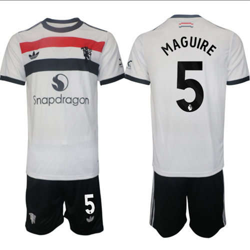 Manchester United #5 MAGUIRE 2nd Away White Navy 2024-25 suit soccer jerseys