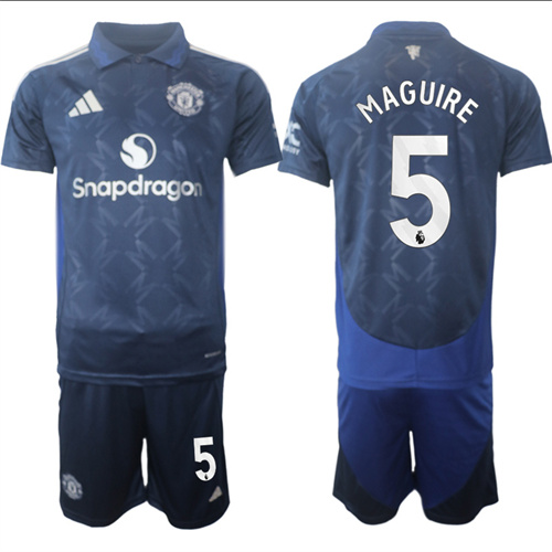 Manchester United #5 MAGUIRE away Navy 2024-25 suit soccer jerseys