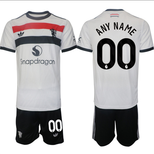 Manchester United Custom Any Name And Number 2nd Away White Navy 2024-25 suit soccer jerseys
