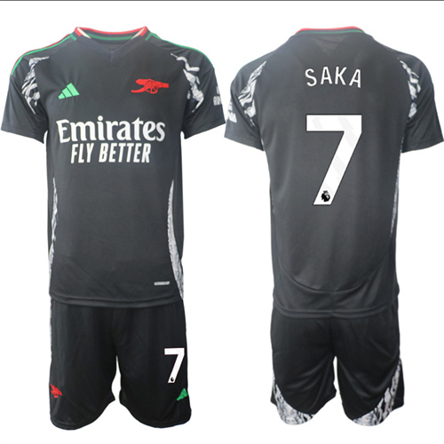 Men's Arsenal Away 7# SAKA 2024-25 Suit Soccer Jerseys