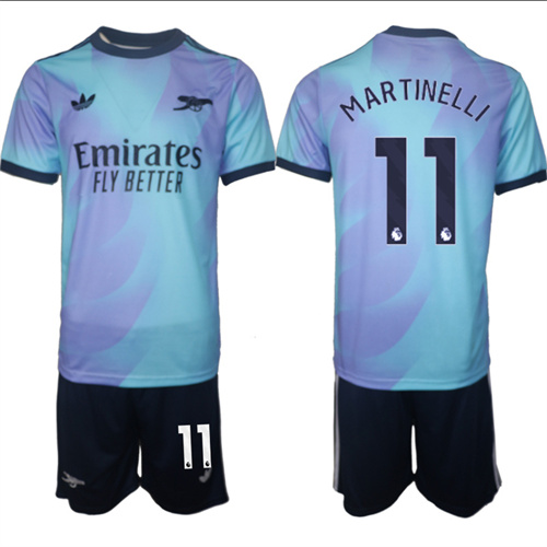 Men's Arsenal Second Away Kit 11# MARTINELLI 2024-25 Suit Soccer Jerseys
