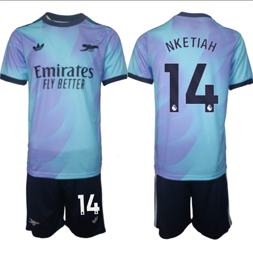 Men's Arsenal Second Away Kit 14# NKETIAH 2024-25 Suit Soccer Jerseys