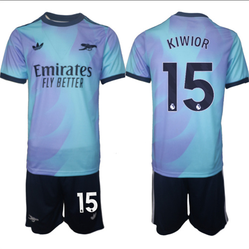 Men's Arsenal Second Away Kit 15# KIWIOR 2024-25 Suit Soccer Jerseys
