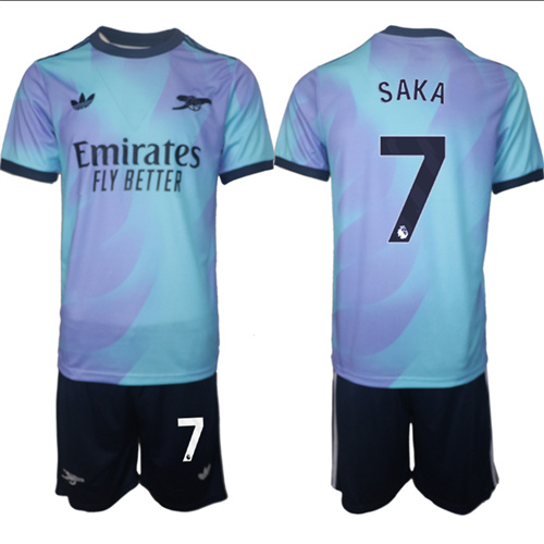 Men's Arsenal Second Away Kit 7# SAKA 2024-25 Suit Soccer Jerseys