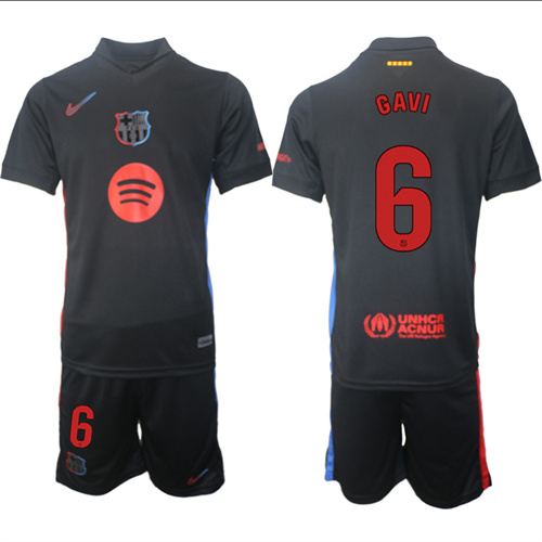 Men's FC Barcelona Away 6# GAVI 2024-25 Suit Soccer Jerseys