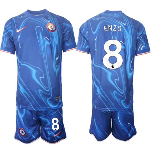Men's Chelsea home 8# ENZO 2024-25 Suit Soccer Jerseys