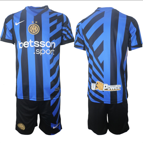 Men's Inter Milan Home Custom Or Blank 2024-25 Suit Soccer Jerseys