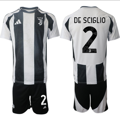 Men's Juventus FC home 2# DE SCIGLIO 2024-25 Suit Soccer Jerseys