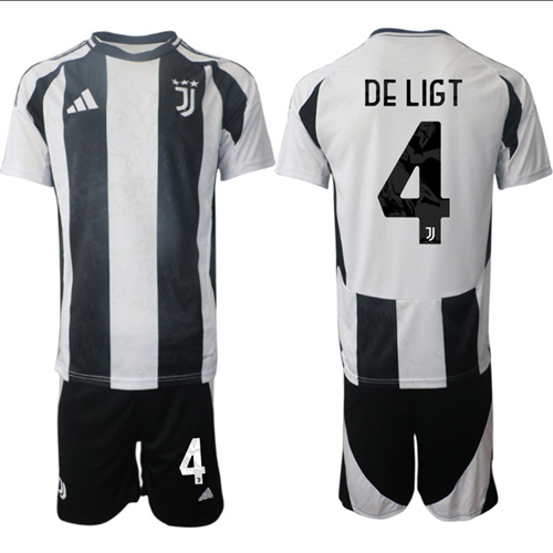 Men's Juventus FC home 4# DE LIGT 2024-25 Suit Soccer Jerseys