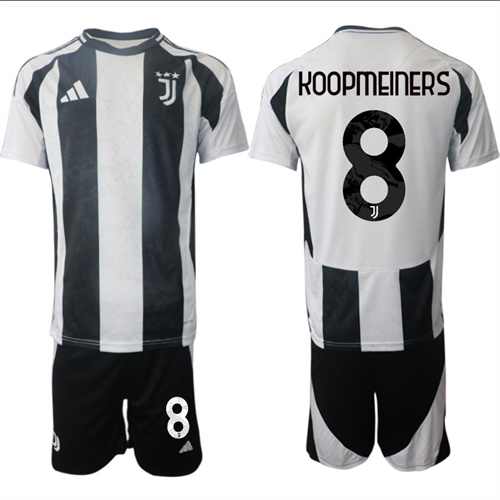 Men's Juventus FC home 8# KOOPMEINERS 2024-25 Suit Soccer Jerseys
