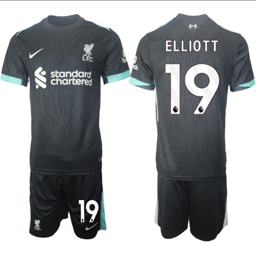 Men's Liverpool away 19# ELLIOTT 2024-25 Suit Soccer Jerseys