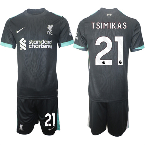Men's Liverpool away 21# TSIMIKAS 2024-25 Suit Soccer Jerseys