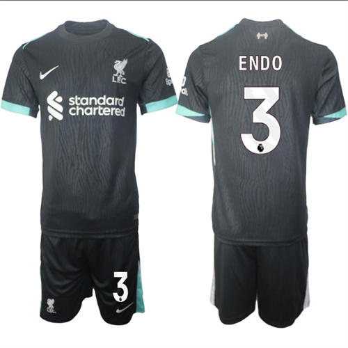 Men's Liverpool away 3# ENDO 2024-25 Suit Soccer Jerseys