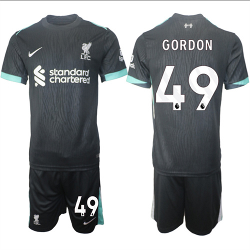 Men's Liverpool away 49# GORDON 2024-25 Suit Soccer Jerseys