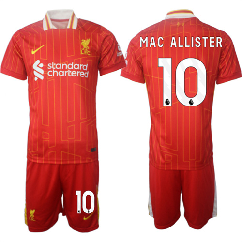 Men's Liverpool home 10# MAC ALLISTER 2024-25 Suit Soccer Jerseys