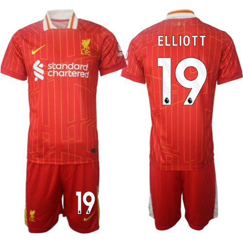 Men's Liverpool home 19# ELLIOTT 2024-25 Suit Soccer Jerseys