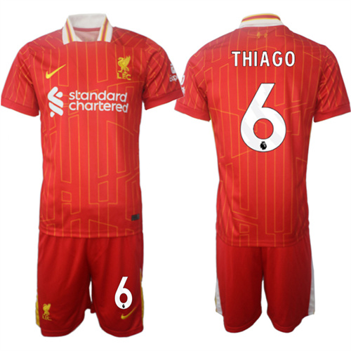 Men's Liverpool home 6# THIAGO 2024-25 Suit Soccer Jerseys