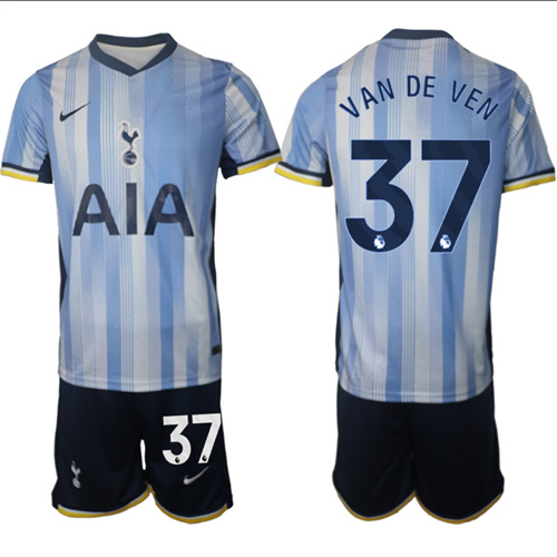 Men's Tottenham Hotspur away 37# VAN DE VEN 2024-25 Suit Soccer Jerseys