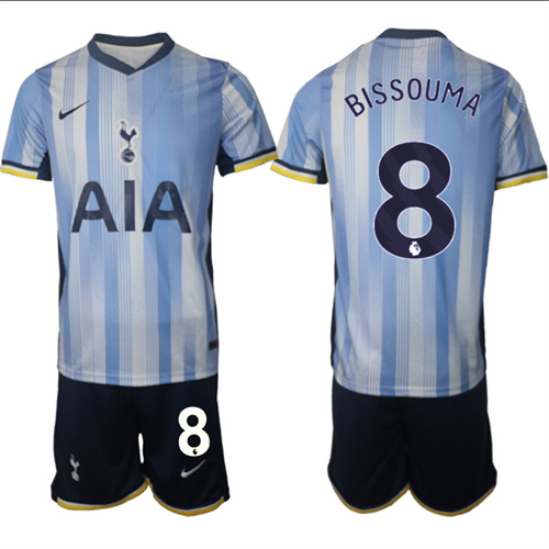 Men's Tottenham Hotspur away 8# BISSOUMA 2024-25 Suit Soccer Jerseys