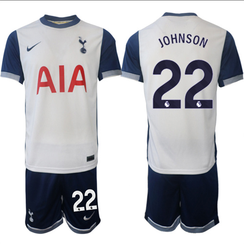 Men's Tottenham Hotspur home 22# JOHNSON 2024-25 Suit Soccer Jerseys
