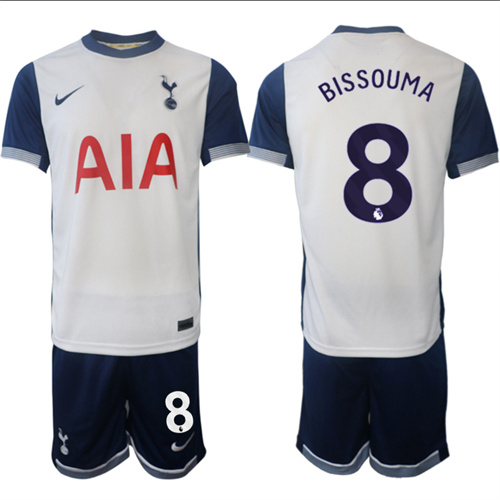 Men's Tottenham Hotspur home 8# BISSOUMA 2024-25 Suit Soccer Jerseys