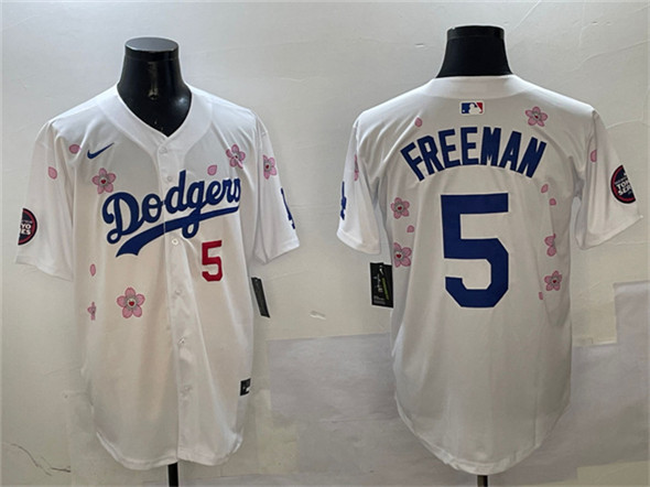 Men's Los Angeles Dodgers #5 Freddie Freeman White 2025 Tokyo Series Limited Stitched Baseball Jersey