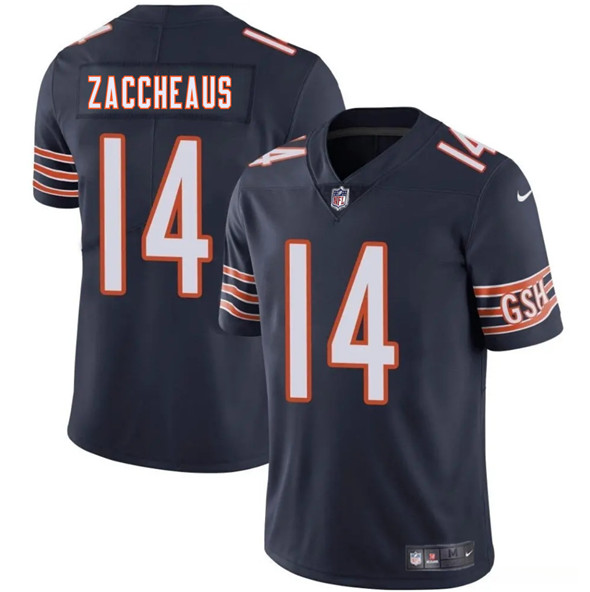 Men's Chicago Bears #14 Olamide Zaccheaus Navy 2025 Vapor Football Stitched Jersey