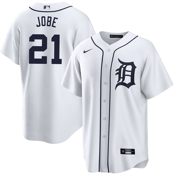 Men's Detroit Tigers #21 Jackson Jobe White Cool Base Stitched Baseball Jersey