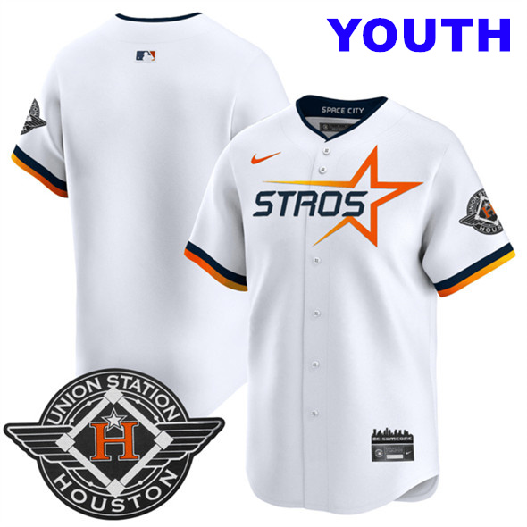Youth Houston Astros Blank White 2025 City Connect Limited Stitched Baseball Jersey