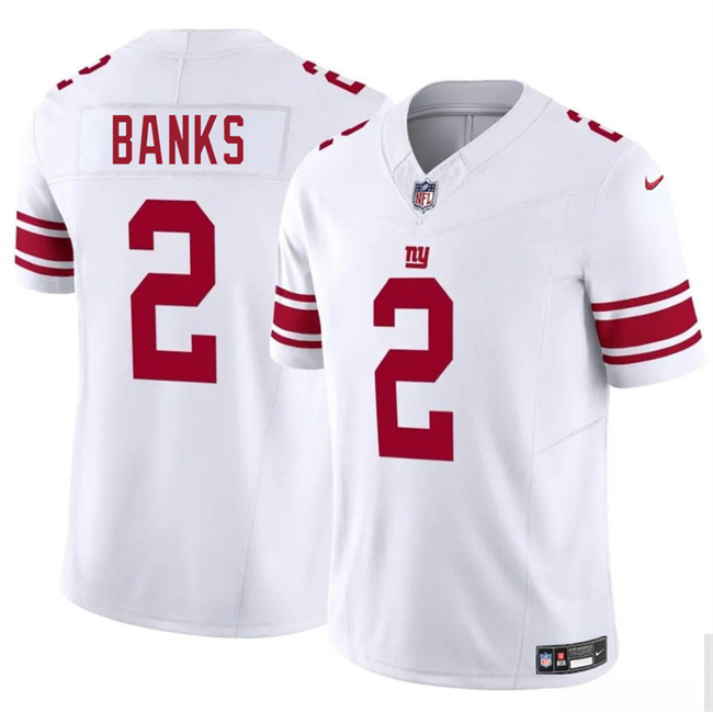 Men's New York Giants #2 Deonte Banks White 2025 F.U.S.E. Vapor Untouchable Limited Stitched Jersey