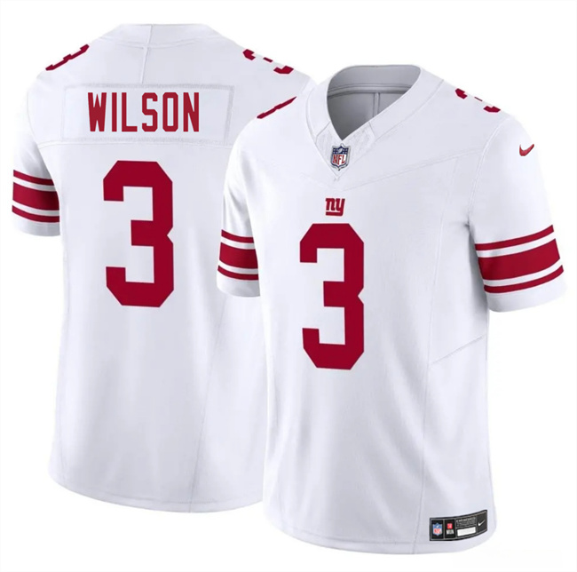 Men's New York Giants #3 Russell Wilson White 2025 F.U.S.E. Vapor Untouchable Limited Stitched Jersey