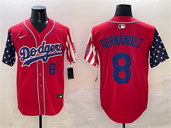 Men's Los Angeles Dodgers #8 Enrique Hernandez Red Limited Stitched Baseball Jersey