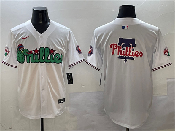 Men's Philadelphia Phillies Team Big Logo White Phanatic Limited Stitched Jersey