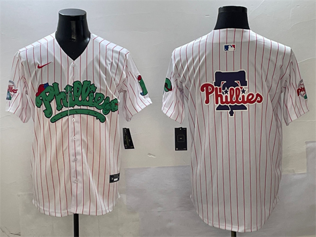 Mens Philadelphia Phillies Team Big Logo White Phanatic Limited Stitched Jersey