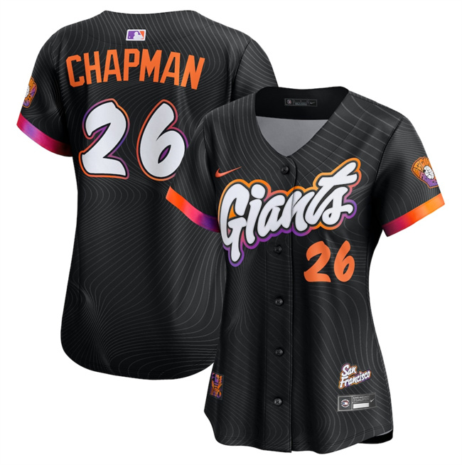 Women's San Francisco Giants #26 Matt Chapman Anthracite 2025 City Connect Limited Stitched Baseball Jersey(Run Small)
