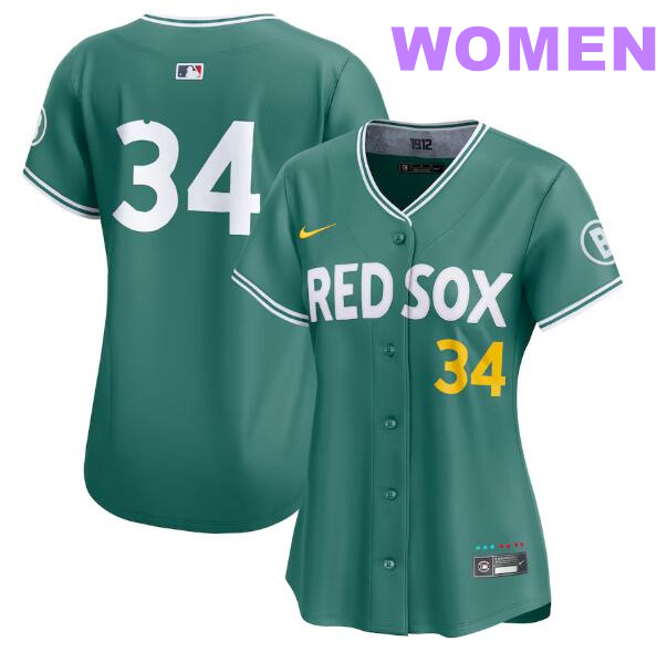 Women's David Ortiz Boston Red Sox #34 Nike 2025 City Connect Limited Retired Player Jersey - Green