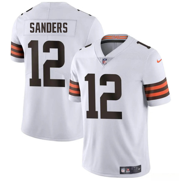 Men's Cleveland Browns #12 Shedeur Sanders White 2025 Vapor Limited Football Stitched Jersey
