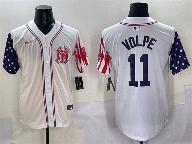 Men's New York Yankees #11 Anthony Volpe White American Style Limited Stitched Baseball Jersey