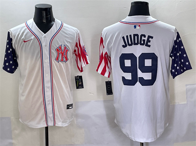 Men's New York Yankees #99 Aaron Judge White American Style Limited Stitched Baseball Jersey