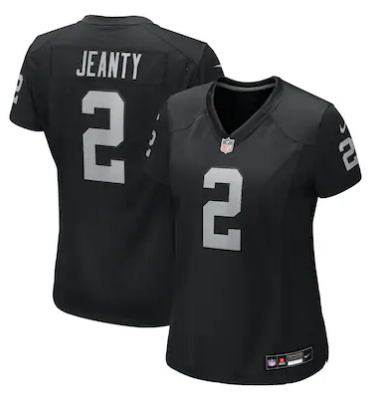 Women's Las Vegas Raiders #2 Ashton Jeanty Black 2025 F.U.S.E. Vapor Stitched Football Jersey