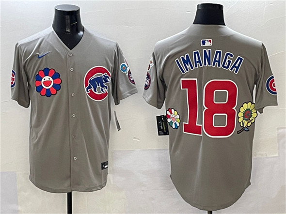 Men's Chicago Cubs #18 Shōta Imanaga Gray 2025 Tokyo Series Limited Stitched Baseball Jersey
