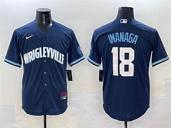 Men's Chicago Cubs #18 Shota Imanaga Navy City Connect Stitched Baseball Jersey