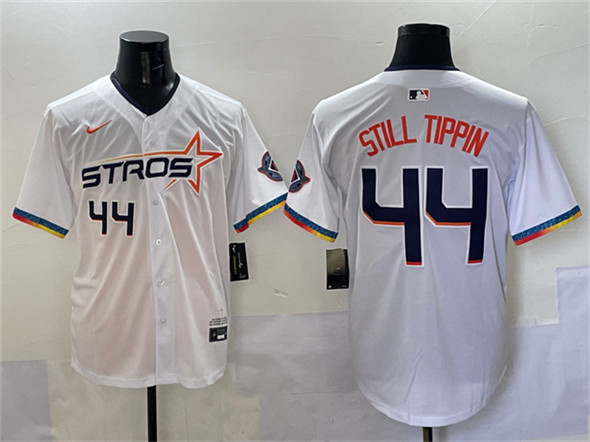 Men's Houston Astros #44 Still Tippin White 2025 City Connect Limited Stitched Baseball Jersey